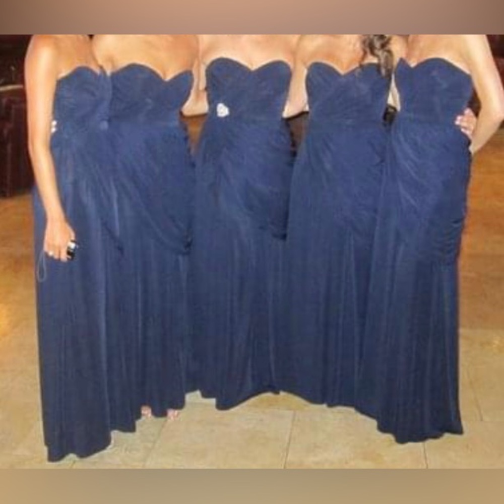 BRIDAL Melissa Sweet dress - strapless & full length. Navy size 6